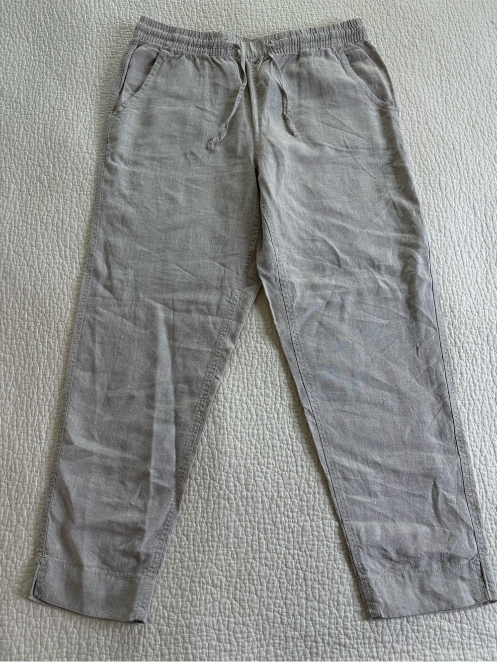 L.L.Bean Women’s Premium Linen Breezy Pull-On Ankle Pants | mid rise| Oatmeal 10